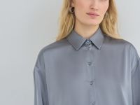 Блузка из сатина, Серый