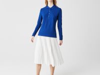 Женская приталенная рубашка-поло Lacoste приталенного кроя из эластичного хлопка