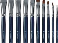 Кисть синтетика №16 овальная Альбатрос "Байкал" длинная ручка