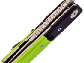 Складной нож Maxace Capsule-2, сталь 10CR15COMOV, рукоять G10, фиолетовый/зеленый