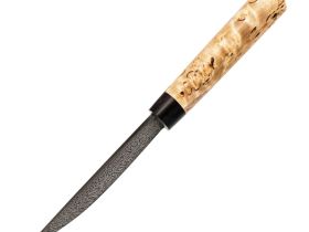 Нож Северный, сталь дамаск, рукоять карельская береза