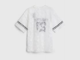 Футболка из кружева с принтом для девочек, Белый