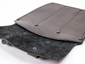 Ножны-чехол для 3-х спортивных ножей кожаные, черные