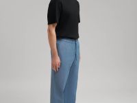 Брюки прямого кроя со льном