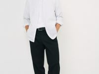 Рубашка из поплина в полоску, Белый