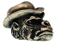 Бусина для темляка Горилла в шляпе, мельхиор