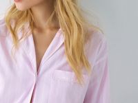 Пижамная рубашка в полоску, Розовый