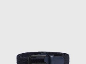 Плетёный ремень с пряжкой, Синий