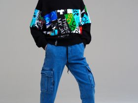 Брюки текстильные джинсовые для мальчиков