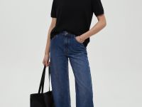 Джемпер с коротким рукавом и воротником-стойкой