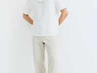 Футболка из плотного хлопка с текстовым принтом, Белый