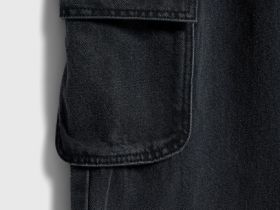 Широкие джинсы с карго-карманами для девочек, Серый