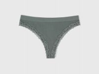 Трусы-бразилиана в рубчик, Зеленый