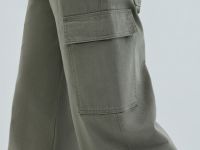 Хлопковые брюки карго с накладными карманами, Зеленый