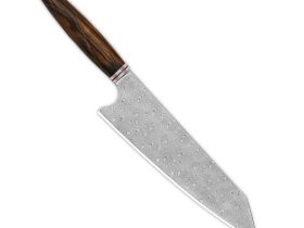 Поварской кухонный нож кирицуке QSP Mulan Series, сталь дамаск, рукоять дерево айронвуд