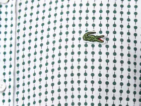 Мужская рубашка Lacoste с монограммой из смеси льна