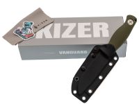 Туристический нож Kizer Polaris, сталь 1095, рукоять G10, зеленый/черный