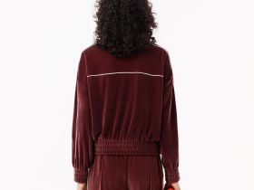 Женская велюровая толстовка Lacoste оверсайз на молнии