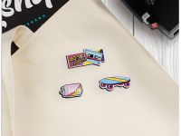 Набор деревянных значков MESHU "90's party", прямая УФ-печать, 3шт.