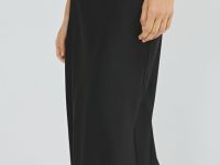 Юбка макси из сатина, Черный