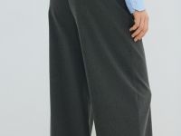 Прямые брюки с эластичным поясом, Серый