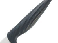 Нож кухонный Сантоку Okroshka Crouton 18.7 см, сталь 5cr15mov, рукоять пластик, черный