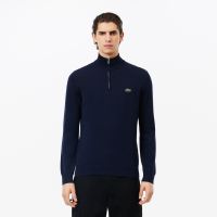 Мужской хлопковый свитер Lacoste на молнии с высоким воротом