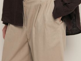 Укороченные брюки из конопляной ткани с хлопком