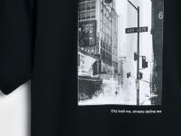 Футболка с принтом и патчем, Черный