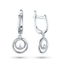 Серьги из серебра с бриллиантами э0601сг10172800