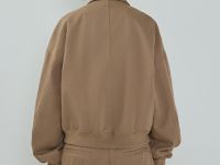 Бомбер из хлопка на молнии, Бежевый