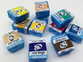 Набор акварели Talens Van Gogh "Москва" 12 цв кювета + кисть пластиковый короб