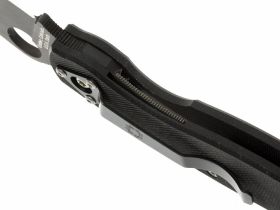 Нож складной Military™ Model - Spyderco C36GPBK, сталь Crucible CPM® S30V™ Black DLC coated Plain, рукоять стеклотекстолит G10, чёрный