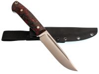 Охотничий нож Тигр, сталь Elmax, рукоять черно-красный карбон