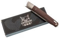 Складной нож Nimo Attendant, сталь дамаск, рукоять G10, коричневый
