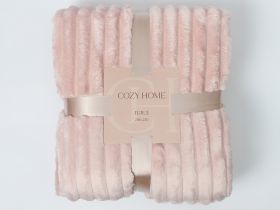 Плед Мягкая полоска/Soft strip, пудра