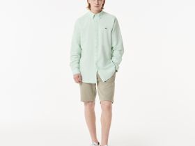 Мужская рубашка Lacoste из смеси хлопка и льна