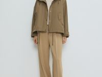 Куртка оверсайз с капюшоном, Бежевый