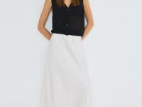 Атласная юбка из жатой ткани, Бежевый