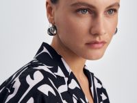 Рубашка женская с принтом изо льна