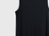 Трикотажное платье-майка в рубчик, Черный