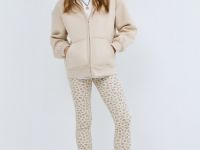 Легинсы с принтом для девочек, Бежевый