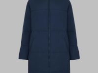 Утепленное стеганое пальто с капюшоном