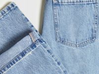 Прямые джинсы со средней посадкой, Голубой