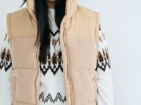 Вельветовая утеплённая куртка для девочек, Бежевый