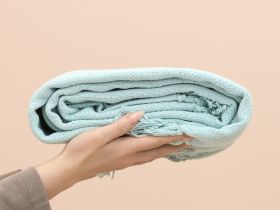 Плед Мелодия, голубой