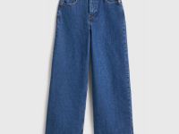 Широкие джинсы с высокой посадкой, Синий