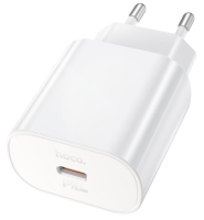 Сетевое зарядное устройство Hoco (N22) Jetta Type-C/PD25W+QC3.0 charger (EU) 3000mA + кабель Lightning (белый)