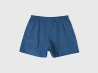 Текстильные трусы-боксеры в клетку, Синий