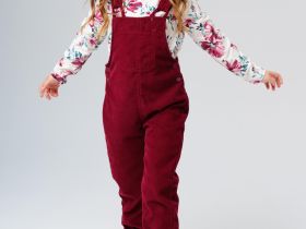 Полукомбинезон текстильный утепленный флисом для девочек